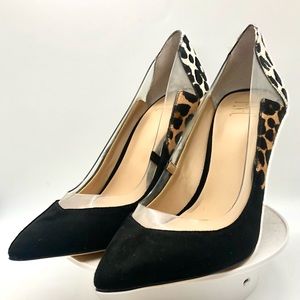 INC Suede Animal Print Pumps